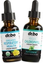 Lung Detox oddechowy Dropy i Chlorofil Płyn - Organiczne suplementy oddechowe Herbal Lung Cleanse Mullein do płuc Bronchial Support - Chlorophyll Drops Odór Cleanse Dezodorant wewnętrzny