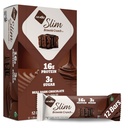 NuGo Slim Dark Chocolate Brownie Crunch, 16g Protein Bar, Gluten Free, Non-GMO, Kosher, Keto Friendly, Niskie węglowodany, 12 Hrabia