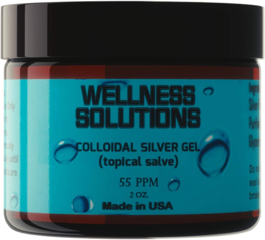 Colloidal Silver Gel - Rozwiązania Wellness - Gel tematyczny - Wegan & Gluten Free - 2 oz.. -L8