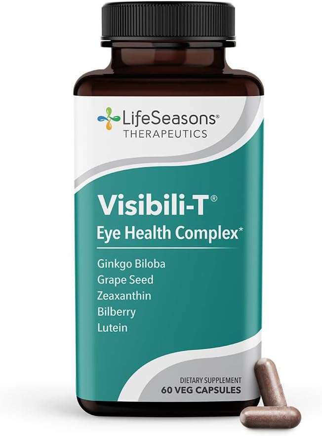 LifeSeasons Visibili- T z Bone Densi- T - Eye Health & Vision Support Supplement - Luteina, Chrom, Marchew Root, Bilberry, Ginkgo Biloba, ekstrakt z nasion winogron, Lycopene, Witamina A & więcej - 120 Kapsułki