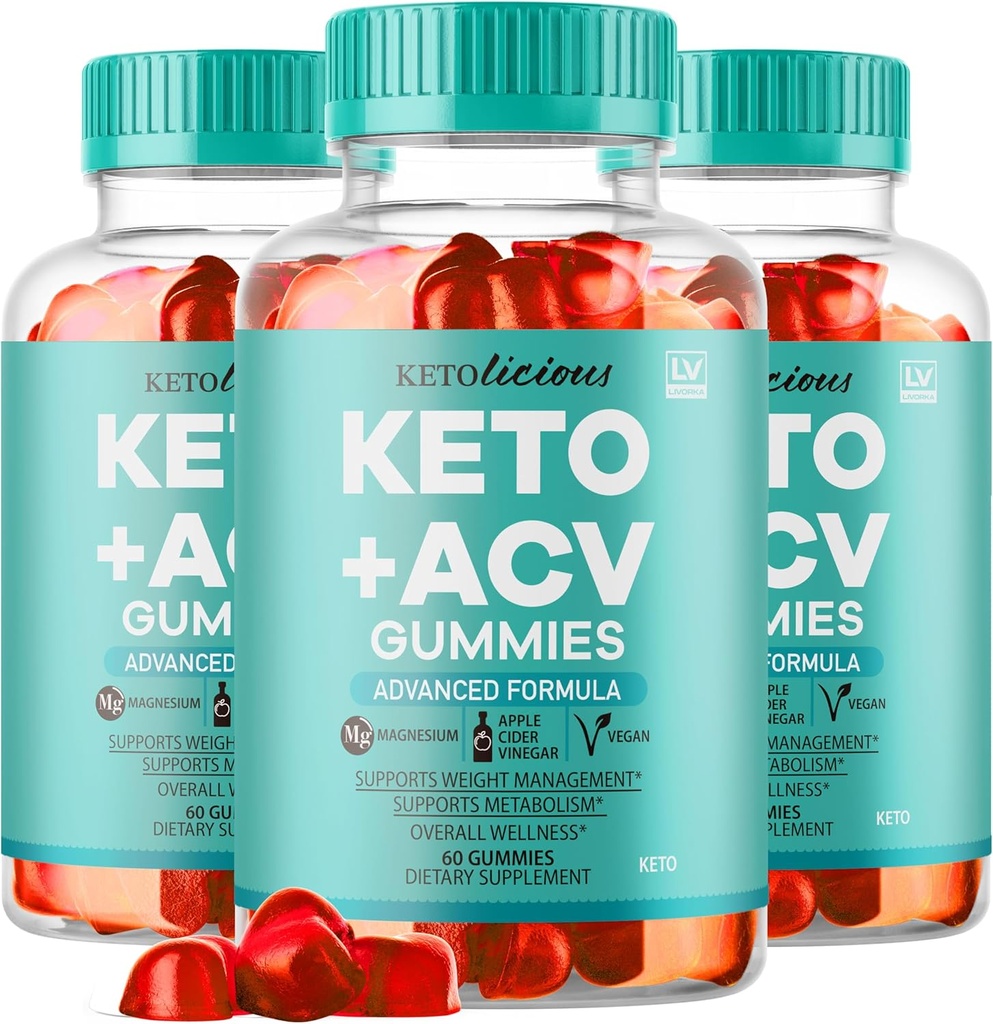 (3 Pack) Ketolicious Keto ACCV Gummies, Ketolicious Gummys Advanced Formula 1050MG, All Natural Premium Plus Apple Cider Gummy Maximum Siła Gomitas Recenzje, 180 Gummies za 3 miesiące