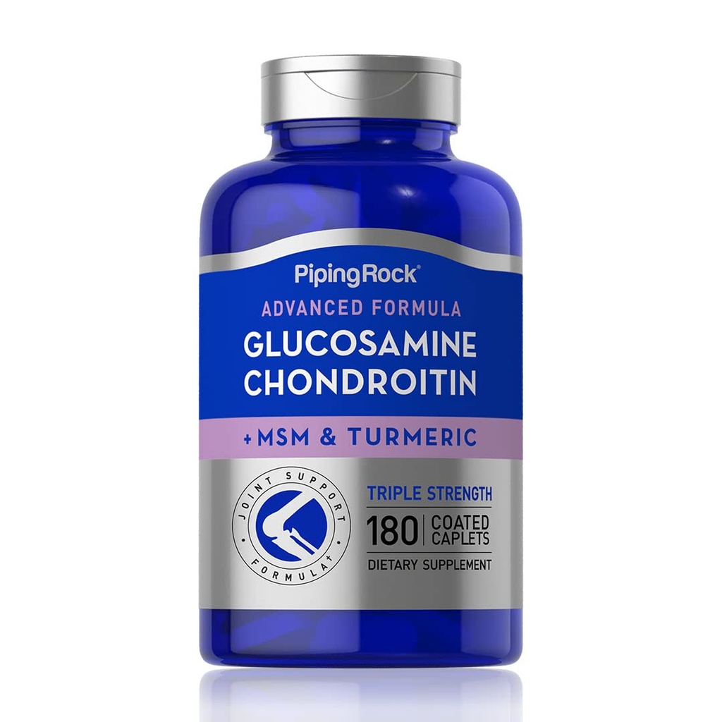Glukozamina Glukozamina Chondroitin MSM Turmeric 124; 180 Kaprot 124; Potrójne siły 124; Zaawansowane Suplement Glukozamin124; Non- GMO, Gluten Free