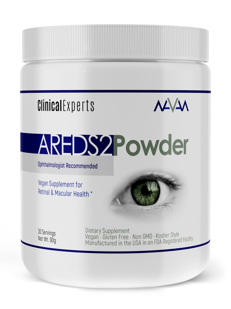 Navan AREDS 2 Proszek dla tych, którzy nie mogą spożywać tabletki lub softgels - Witaminy i minerały oka - Lens Clarity & Retina Zdrowie przez ekspertów klinicznych, Lutein, Zeaksantyna i Cynk Koszerny styl, 30 Służenia