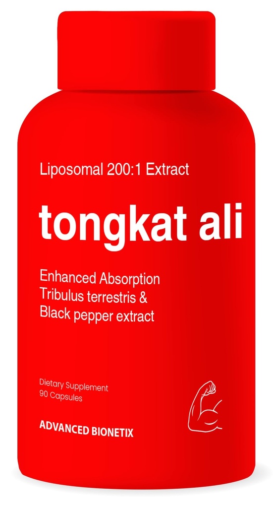 Liposomal Longjack Tongkat Ali Extract Kapsułki 200x Siła 124; 200,000 mg Siła 124; Siła, Napęd, Wydajność & Masa mięśniowa