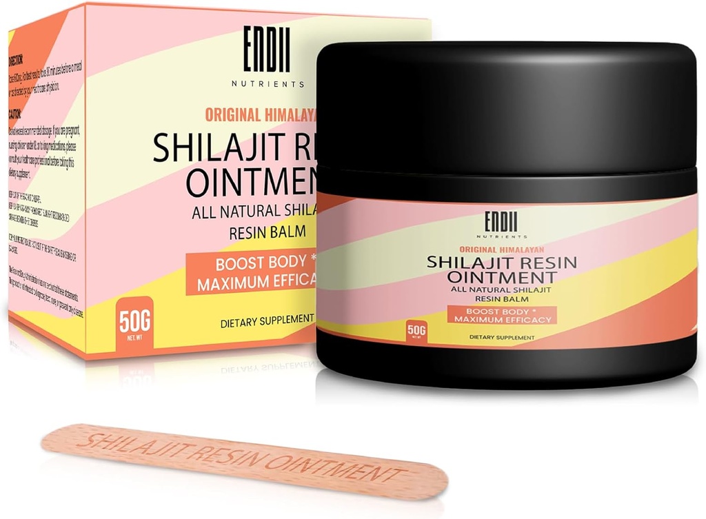 Shilajit Resin w / Fulvic Acid & Trace Minerals, 100% Pure Shilajit z 85 + Humic Acid Supplement żel, Zwiększenie metabolizmu, Energii i układu immunologicznego - 100 Servings / 60g na serwowanie 1.67oz