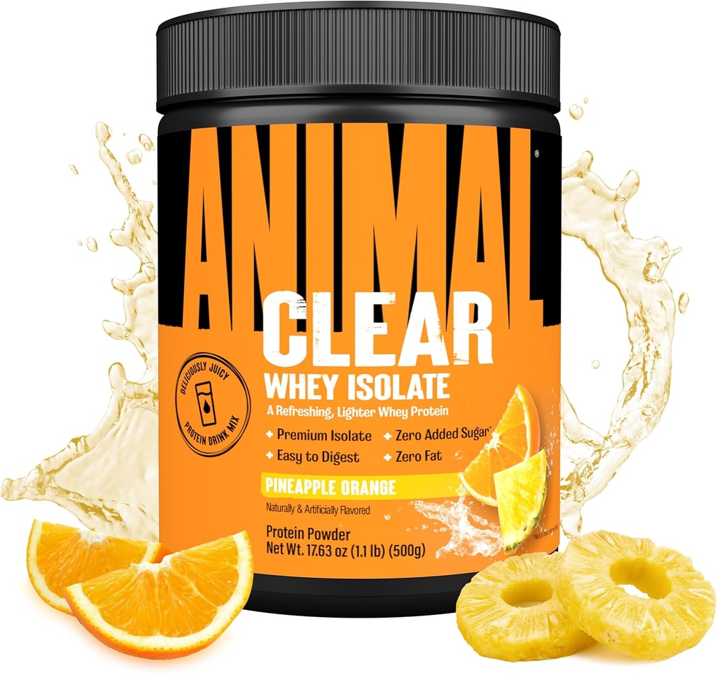 Clear serwatka Isolate Protein Powder - Łatwy do przetrawienia i wymieszania, 5g BCAA, Delicily Juicy, Odświeżanie Daily Drink dla mężczyzn i kobiet, Ananas Orange 125g (5 Servings)
