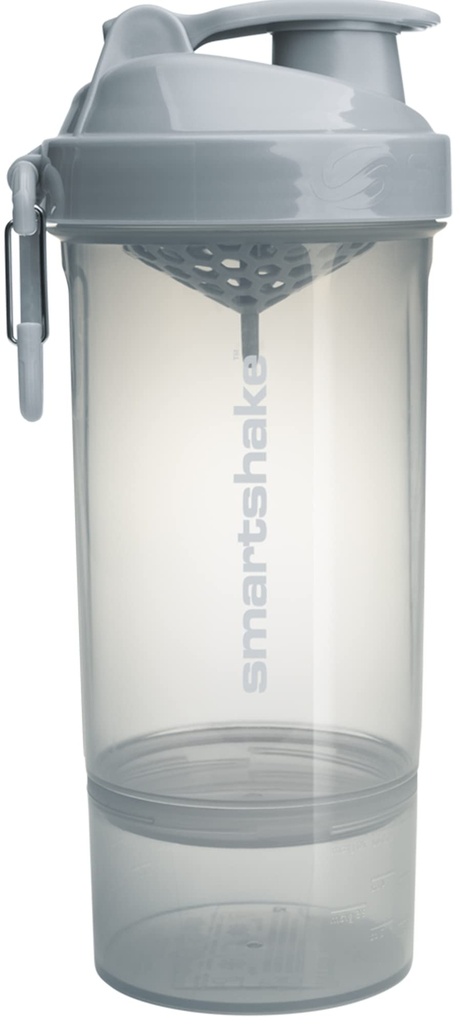 Smartshake O2GO One plastikowe butelki shaker białko 800 ml 124; 27 oz - Leakproof Screw- Lid - BPA Free - Unisex - Mist Gray