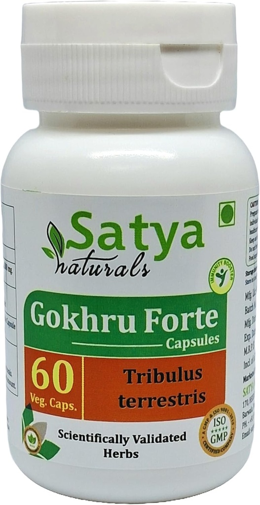 Kapsułki Gokhru Forte 500 mg. 60 Veg. Kapsułka 124; Gokharu (Tribulus Terrestris) Wyciąg Kapsułki dla mężczyzn i kobiet 124; Ayurvedic Herbal Supplement / Środki przeciwbólowe 124; 10: 1 Forte (1 Butelka 60 Kapsułek)