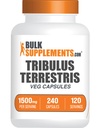 BulkSupplements.com Tribulus Terrestris kapsułki - Herbal Supplement, Tribulus Terrestris 1500mg - Gluten Free, 2 kapsułki na serwowanie, 240 Count (Pack of 1)