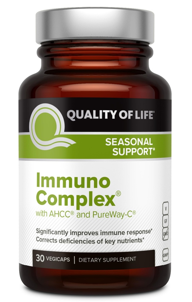 Jakość życia Kompleks Immuno - obejmuje AHCC Mushroom Extract, Witamina C, Witamina D3, Miedź, Cynk