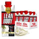 Lean Body Ready- to- Drink Vanilla Protein Shake, 40g Protein, Serwatka Mieszanka, 0 Cukier, Gluten Free, 22 Witaminy i Minerały, 17 Fl Oz (Opakowanie 12) LABRADA