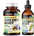 BIO KRAUTER Chicory Root 100 kapsułki i lukrecja Korzeń nalewka 4 Fl. Oz.