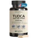 VINATURA TUDCA Mleko Thistle 1250mg - Suplement Tudca, Tudca Bile Salts, Wsparcie dla wątroby, Suplementy pęcherzyka żółciowego * USA Made and Tested * Suplement Bile Salts - 90 Kapsułki