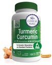 Zdrowie Thru Nutrition Turmeric Curcumin Complex 500mg Supplement España 124; jako BCM- 95 Curcugreen Klinicznie zbadane 124; Wegan Certified (Opakowanie 120)