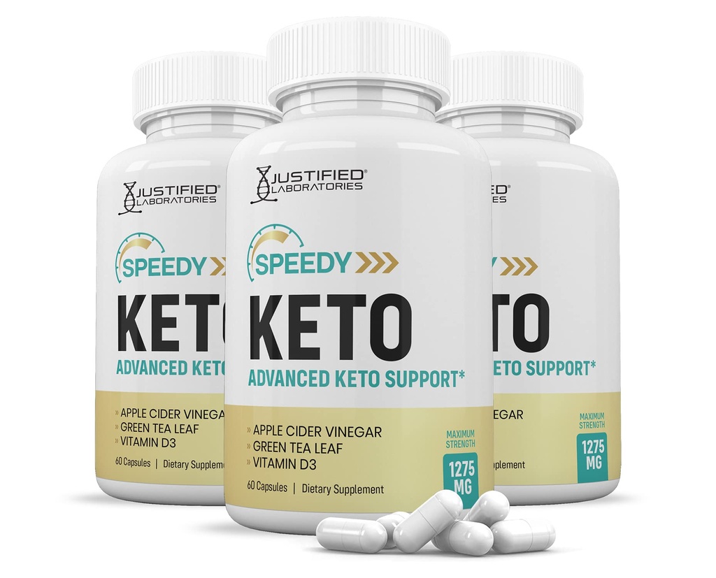 Uzasadnione Laboratoria (3 opakowania) Speedy Keto ACV Pills 1275MG Stworzony z jabłka cydr Ocet Keto wsparcia mieszanki Alternatywa dla gumek 180 Kapsułki