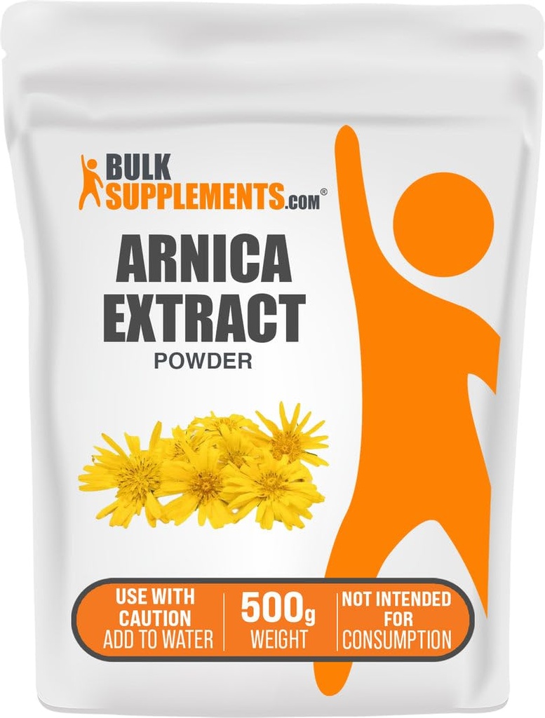 BulkSupplements.com Arnica Extract Powder - Herbal Supplement, z Suszonych kwiatów Arnica, Sługi Wary na użycie, 500g (1.1 lbs) (Opakowanie 1)