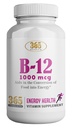 365 Zdrowie przez HEALTHLIFE Witamina B12 1000mcg Tabletki, Wsparcie konwersji energii, Suplement diety dla wsparcia metabolizmu energii, 365 Day Supply