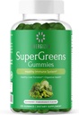 Zielone gumki Superfood Plus - Wspiera zdrową wątrobę, zdrowie pokarmowe i system immunologiczny - wegan, nie- GMO, Gluten- Free - Malina & Pomegranat Flavor - 120 Count