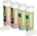 Drinklits Ginger- Lime & Lemon- Lime Electrolyte Tablets (4) Korek rurowy 124; Codzienne Nawodnienie Combo Pack 124; Wielki smak - 0g Sugar - Naturalny napój sportowy 124; 40 Słupki - 10 Tabletki na rurę