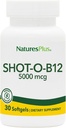 Natury Plus Shot- O- B12 (Cyanokobalamina) - 5000 µg, 30 Softgels - Wysoka potencja, szybko działające B12 Suplement - Pamięć i energia Booster - Gluten- Free - 30 Służenie