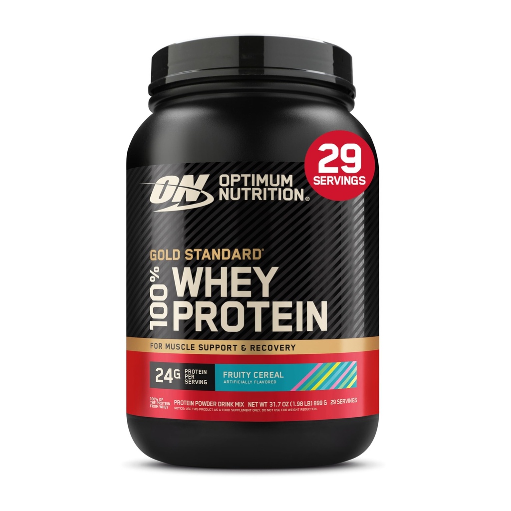 Optimum Nutrition New Flavor Gold Standard 100% Proszek z białka serwatkowego, ziarno owocowe, 1,98 funta (Opakowanie po 1) (Opakowanie w maju Vary)