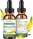 Mullein Drops for Lungs, Potężny detox Lung Cleanse for Smoker, Organic Mullein and Chlorophyll Drops for Lungs, Mullein Leaf Extract for Lung & Bronchia, Oddech, Immune Boost 2 FL / OZ