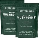 Betterbrand BetterMushrooms Notopic Gummies - Pomaga lepiej Gut Zdrowie, Funkcje poznawcze, Jasność mentalna z 10 Functional Mushrooms - 60 Gummies - Malina Flavor - Opakowanie 2