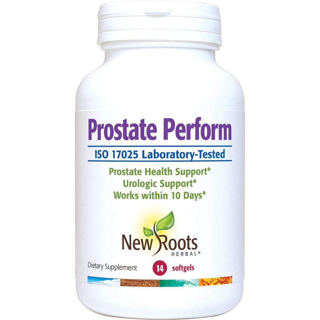 NOWY ROOTS HERBAL Prostate Supplement Saw Palmetto 124; 16 Zioła: Sterole roślinne, Kwiat Żyta, Olej z borasu, Żurawina, Oliwa z oliwek, Cynk, Selen (14 Softgels) dla zdrowia moczu
