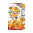 Labo Nutrition I My Kids Brain & Bones Chewable Burstlet, Gluten Free, for Stronger Bones & Behavioral Management, 76% Ultra- koncentrated rTG Form Omega 3 DHA Fish Oil, Witamina D3 & K2, Pomarańcza