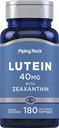 Piping Rock Lutein i Zeaxanthin Supplement Supplement 124; 40 mg 124; 180 Softgeli 124; Witaminy oka z Marigold Flower Extract 124; Non-GMO, Gluten Free