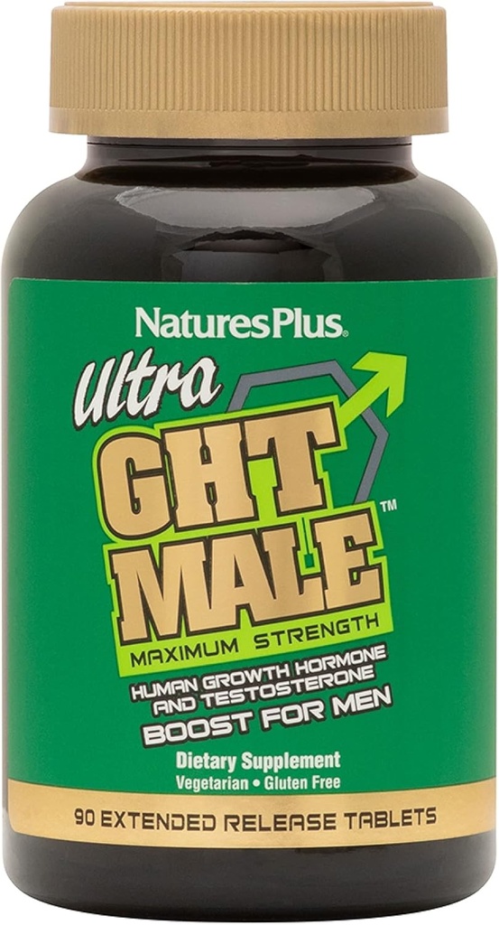 NaturesPlus Ultra GHT Mężczyzna - 90 Rozszerzone tabletki Release - Maksymalna siła Naturalny ludzki hormon wzrostu Boost - Gluten Free - 30 Służenie