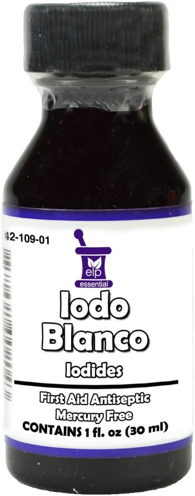 Jod nalewka bezbarwny bezbarwny biały jodo Yodo Blanco Doctor E 1 OZ