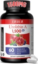 Urolityna Suplement 1000 mg Plus trans- resweratrol, antocyjaniny, zielona herbata, Promowanie zdrowego starzenia, Wspiera komórkowe i energii dla mężczyzn i kobiet, 60 Capsules- 60