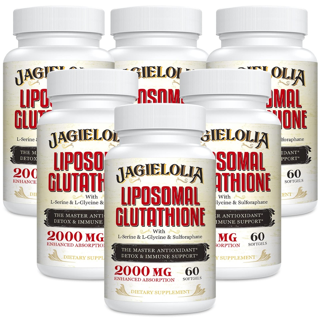 Liposomal Glutathione 2000 mg z L- Serine, L- Glycine & Sulforaphane - Active L- Glutathione Unique Formulation to Enhance Absorption - Master Antioksydant, Detoksyfikujący i Immunogenny 124; 360 Softgels