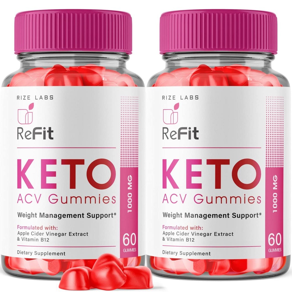 Rize laboratoria - Refit Keto ACV Gummies do zaawansowanej utraty wagi z jabłkowego cydru, Suplement, Pomaga w redukcji tłuszczu brzucha, dla dodatkowej siły (120 Gummies)