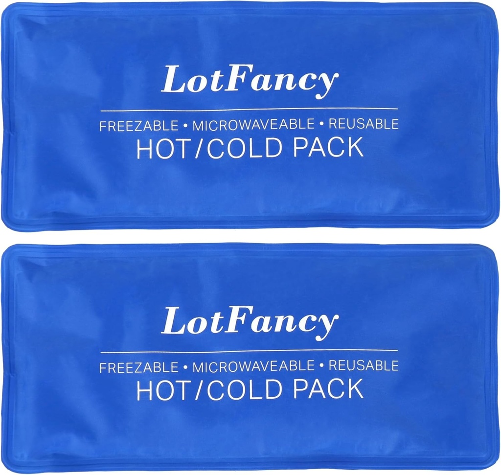 LotFancy Ice Pack dla urazów, Pack of 2, FSA HSA Kwalifikujące, wielokrotnego użytku Hot Cold Pack do terapii, chłodzenia lub ogrzewania Pad do pierwszej pomocy, Ramię pleców głowy szyi Ratunku, 11 x 5 Inches