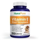 NusaPure Witamina E 1000 j. m. 200 Tabletki (Nie-GMO, Gluten- Free) - Mieszane Tokoferole