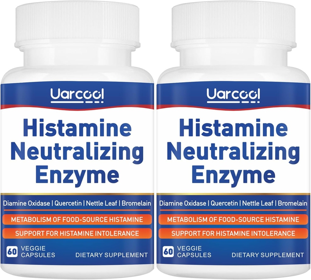 DAO Enzym Suplement Histamine Diamine Oxydase Suplement do Gładkiej trawienia - Made in USA - 60 Softgels (2 butelki)