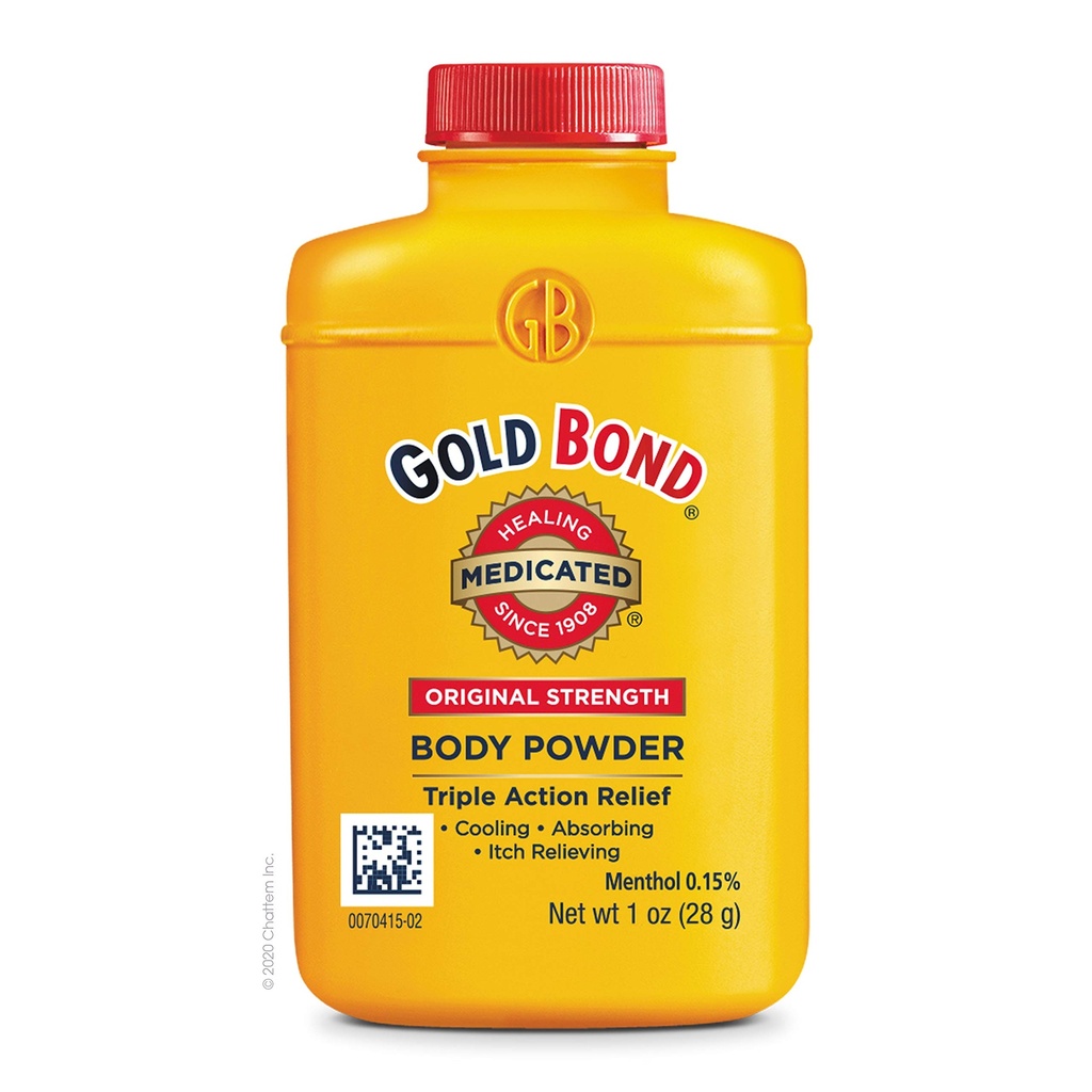 GOLD BOND bez Talk-Free Medicated Oryginalna siła ciało proszek podróży Rozmiar, 1 Oz (4 opakowania)