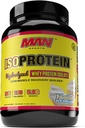 Man Sports ISO- Białko hydrolizowane 100% Czysta izolacja białka serwatki proszek, Wanilia lodów, 1.32 Funty (20 Day Supply)