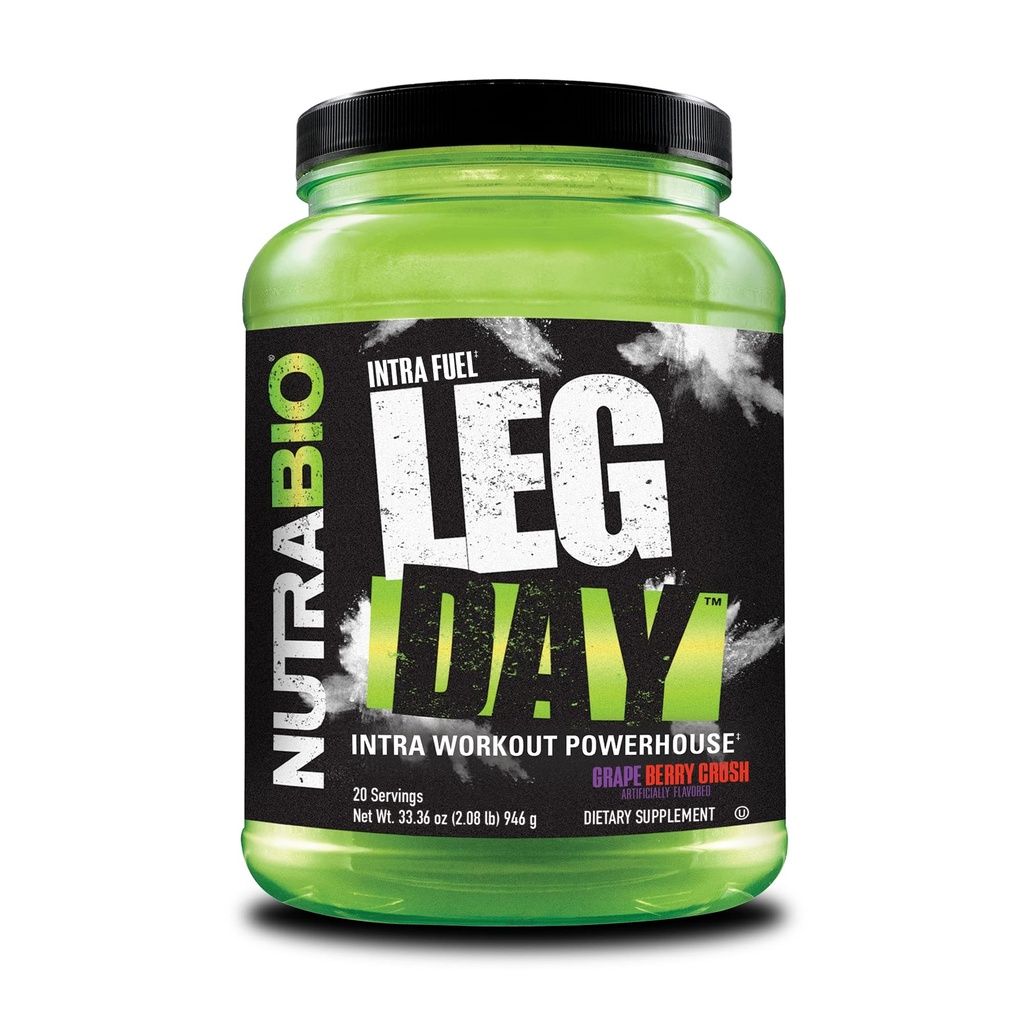 Dzień NutraBio Noga Intra Workout Proszek - Advanced Carb Supplement with Cluster Dextrin & Electrolytes - Carb Powder with EAA / BCAA - Cykliczny Dekstryna do Performance - Winogrona, 20 Służenia