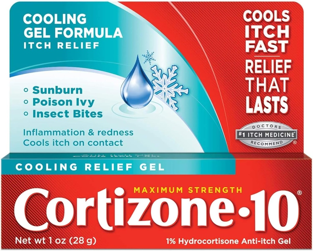 Cortizon- 10 Chłodzenie Relief Anti- Itch Gel 1 oz (Opakowanie po 7)