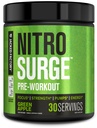 Jacked Factory NITROSURGE Prefory Workout Supplement - Endless Energy, Instant Strength Gains, Clear Focus, Intensywne pompy - NO Booster & Potężny Prettenment Energy Powder - 30 Służenia, Zielone jabłko