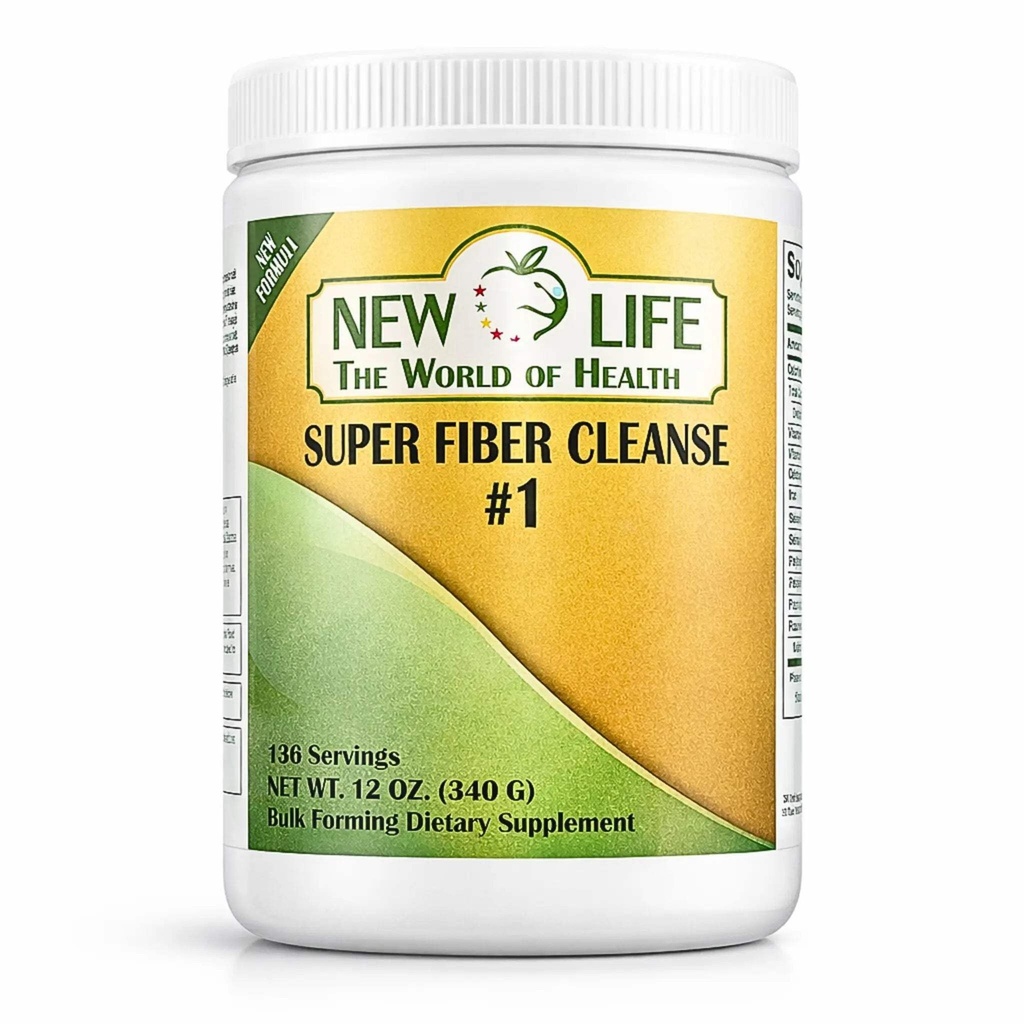 New Life Super Fiber Cleanse 1, wsparcie detoksykacji, Senna Leaf, 12 Oz