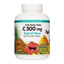 Naturalne Czynniki, Dzieci Żniwa Witamina C 500 mg, Wspiera zdrowie immunologiczne, kości, Zęby i Gums, Tropikalne, 180 Hrabia (Opakowanie 1)