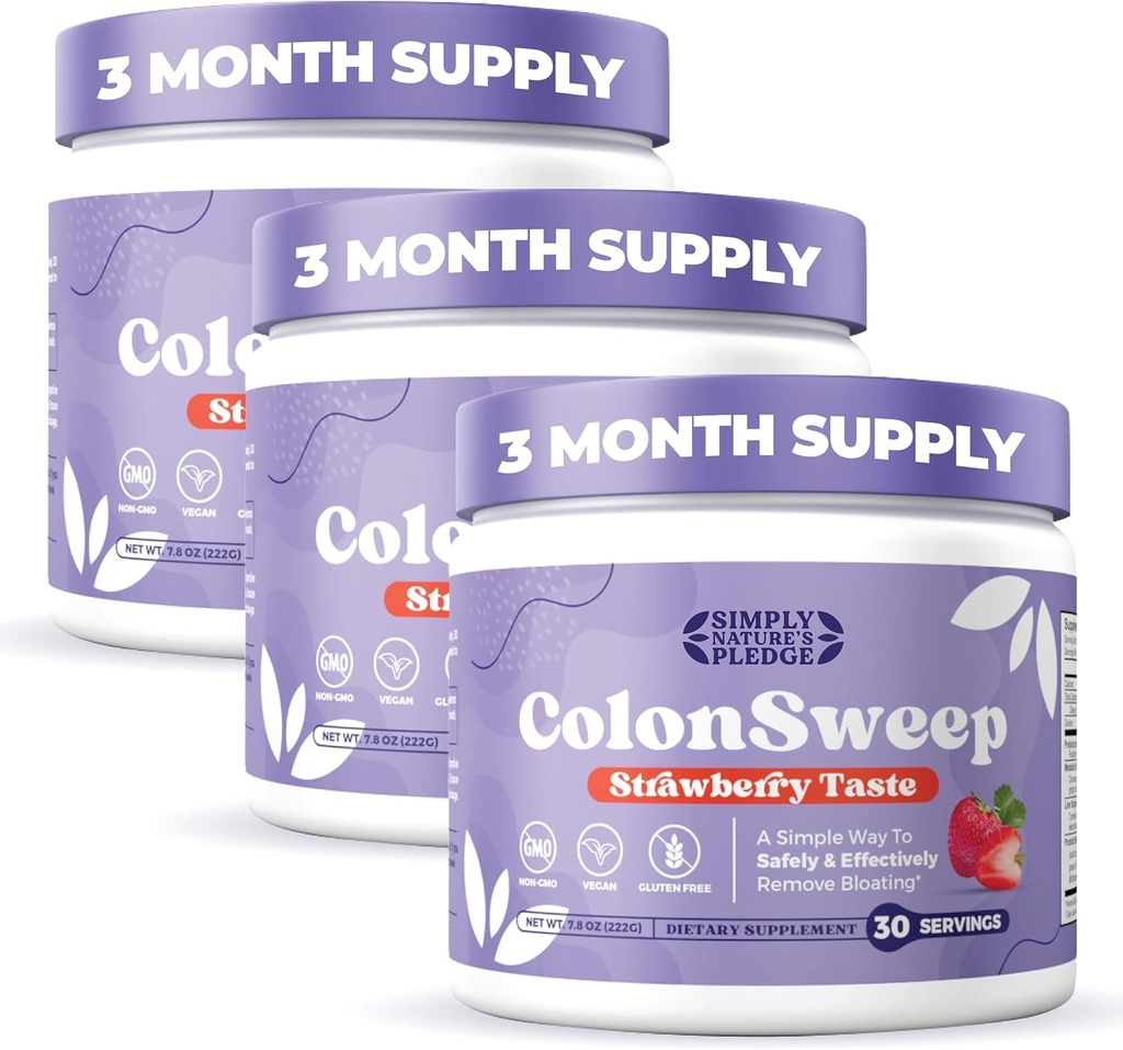 ColonSweep - Probiotyczny Pzyl Probiotyczny Pzyl Powder Colon Cleanser, 7.8 oz. Fiber Supplement Supplement Support for Gut Health - Czyszczenie do Bloating Relief & Detox- 30 Sługi (Pack of 3)