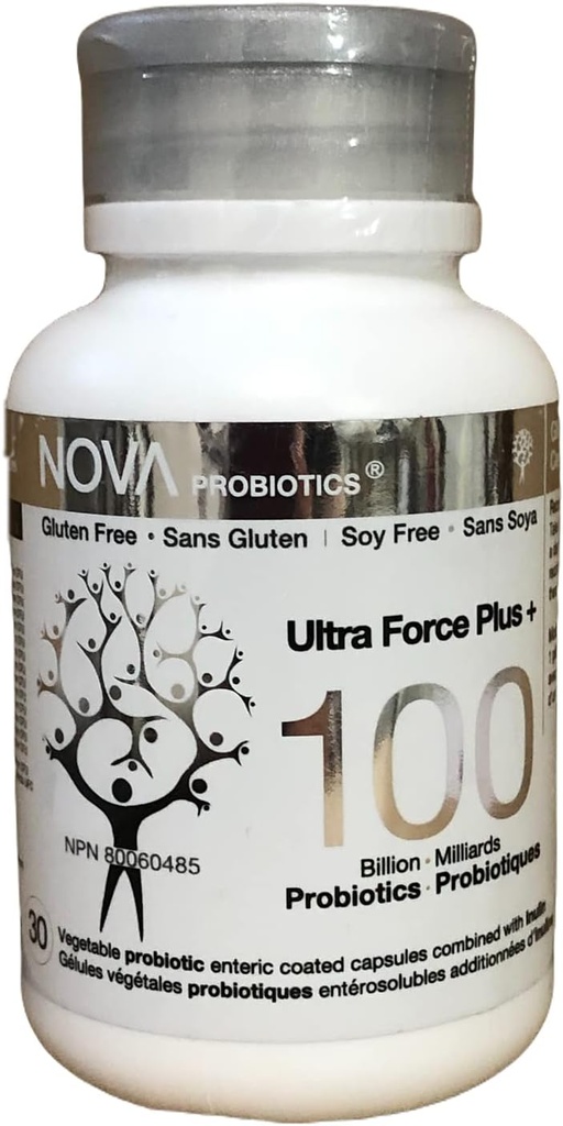 Probiotyki NOVA Multi- Strein Ultra Siła Plus + 100 Miliard Probiotyki na Capsule- 30 VCaps