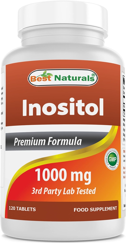 Najlepsze Naturals Inositol 1000mg 120 Tabletki - również nazywane Witamina B8