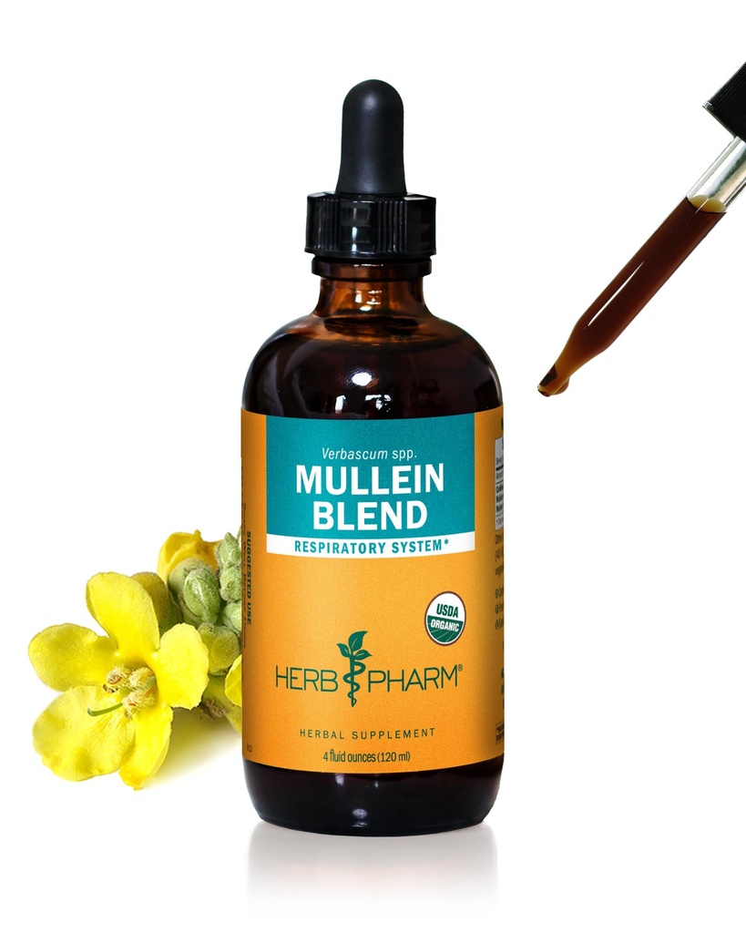 Herb Pharm Certified Organic Mullein Mixd Extract for Research System Support - 4 unce
