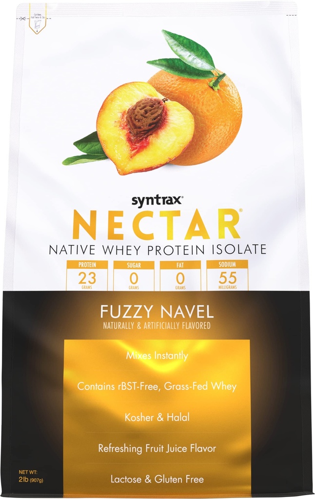 Syntrax Nutrition Nectar, 100% Izolat białka serwatki proszek, Odświeżający aromat owocowy, Fuzzy Navel, 2 kg